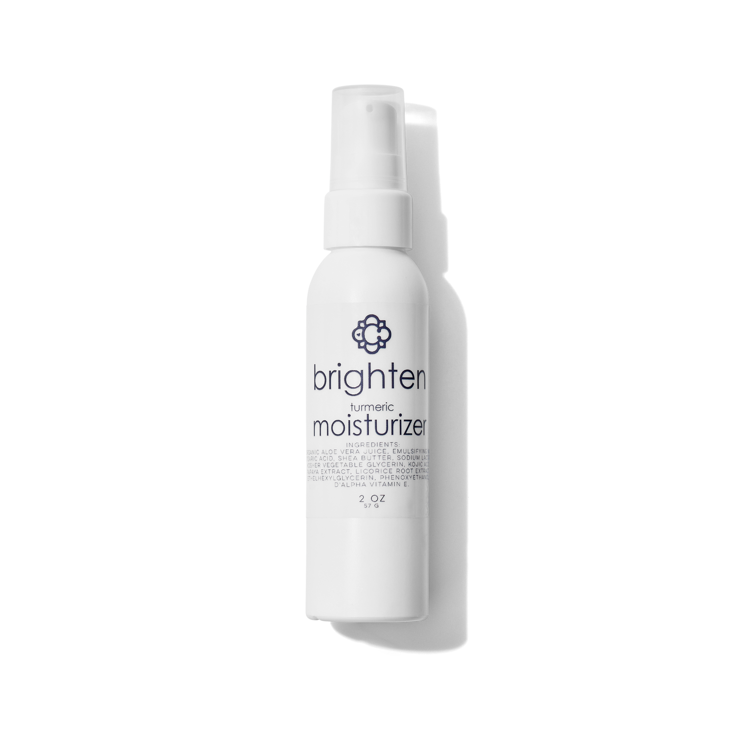 White bottle of Candee Skin Brand moisturizer with text on a white background
