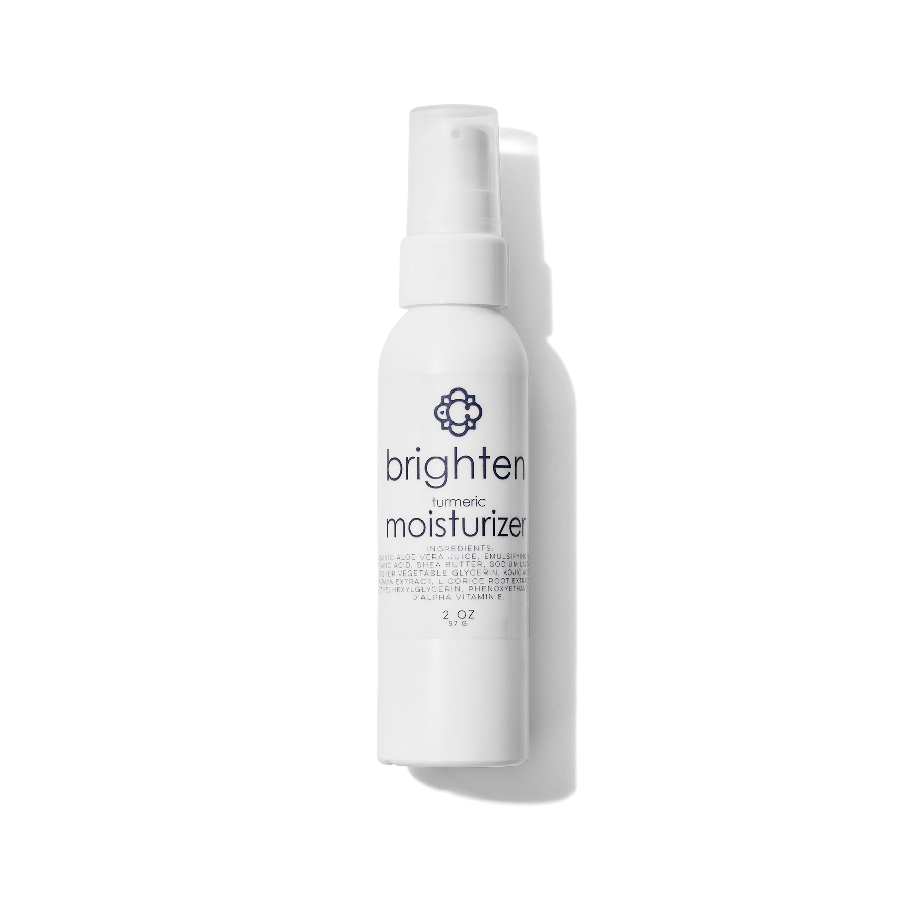 White bottle of Candee Skin Brand moisturizer with text on a white background