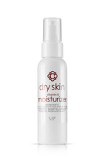 Candee Skin Brand White bottle of dry skin moisturizer with red text on a white background