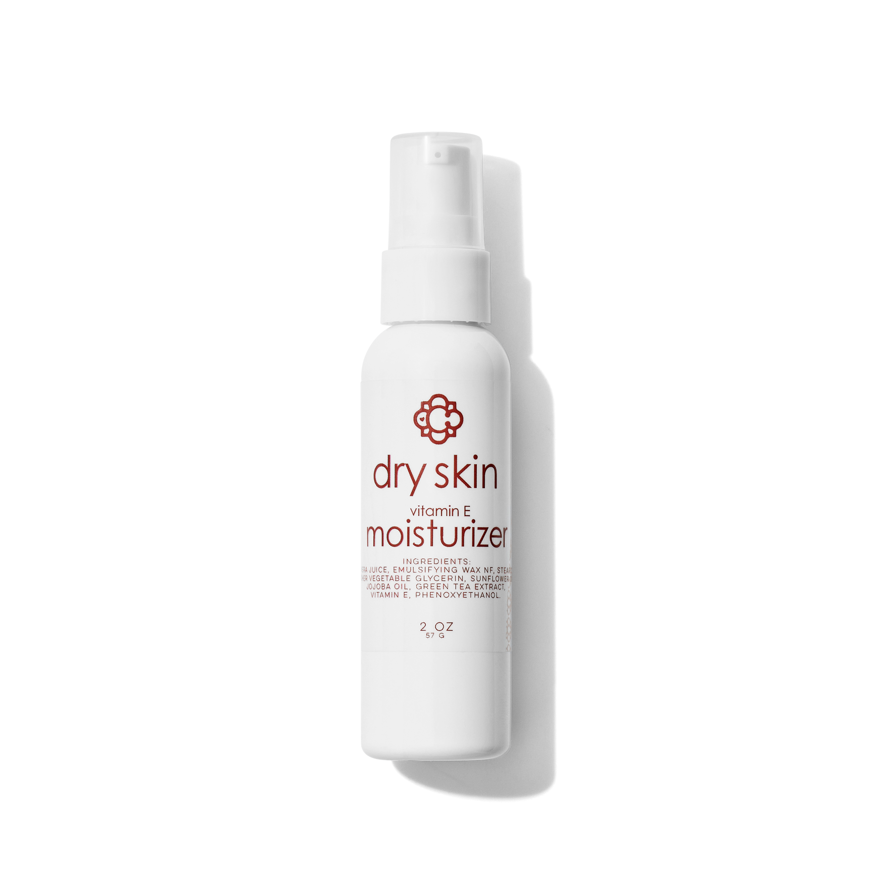 Candee Skin Brand White moisturizer bottle with red text on a white background