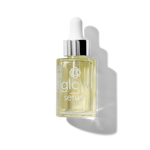 Glass serum bottle Candee Skin Brand 'glow vitamin C serum' on a white background
