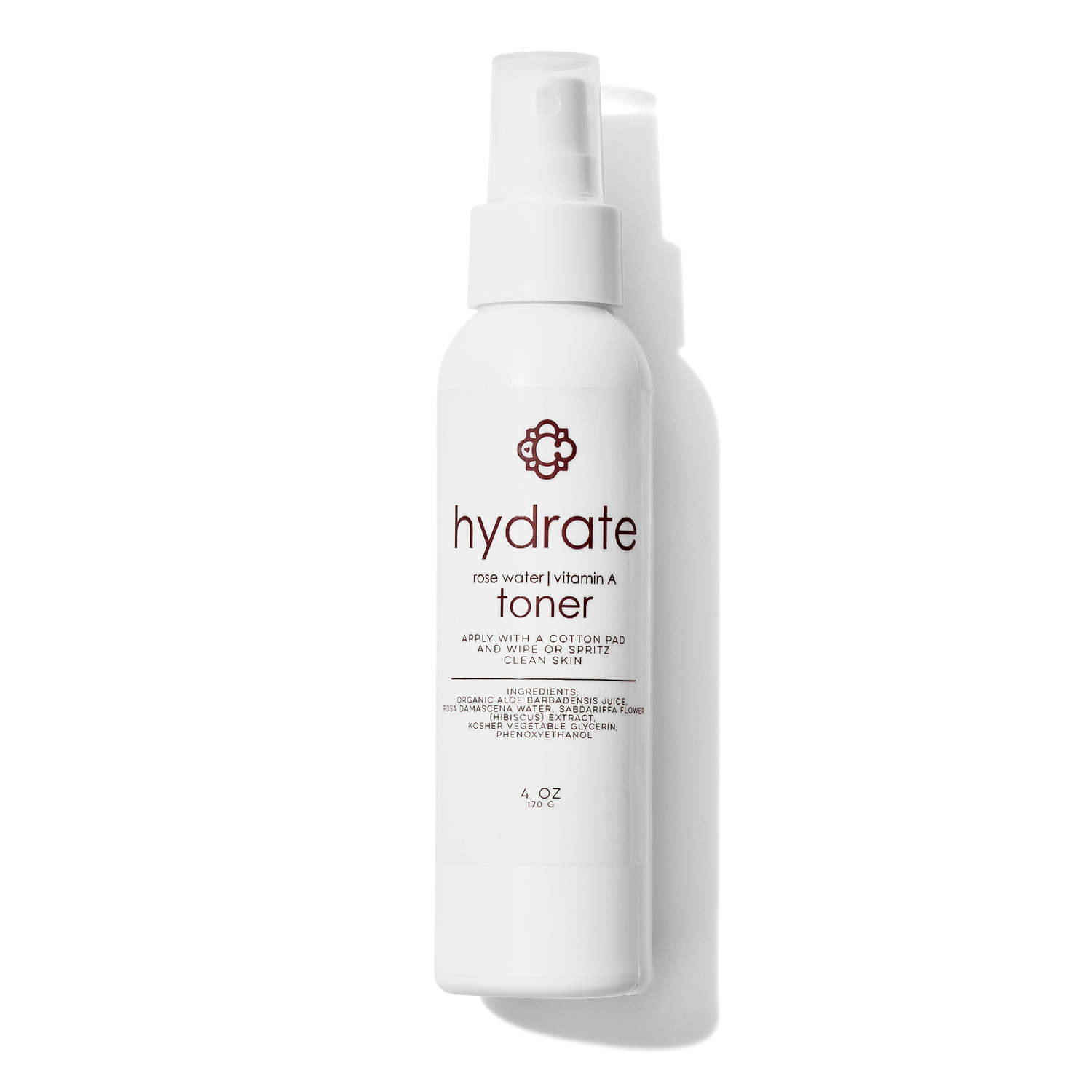 Candee Skin Brand Hydrate toner bottle on a white background