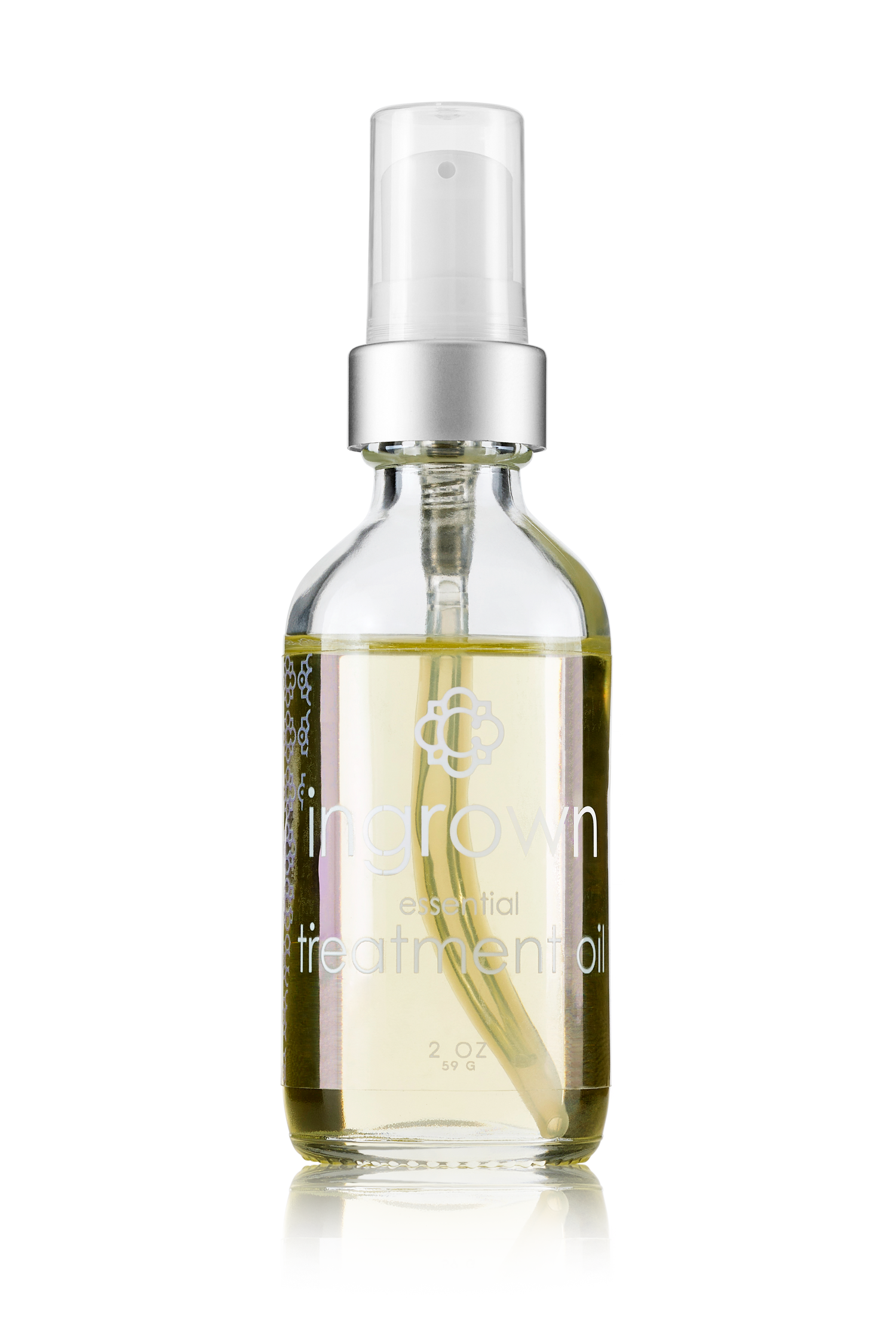 Candee Skin Brand Clear bottle with silver cap labeled 'ingrowth' on a white background
