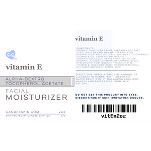 Vitamin E d' Alpha Facial Moisturizer. Ingredients and Directions