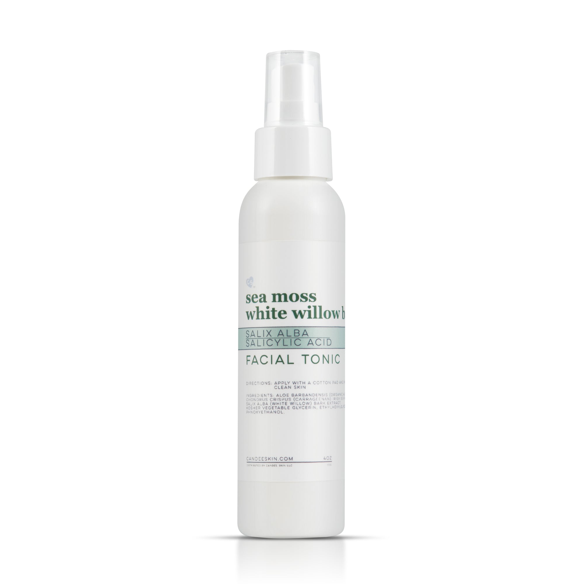 Sea Moss-White Willow Bark Facial Toner. Candee Skin Products. Simplified Skin Care Science.