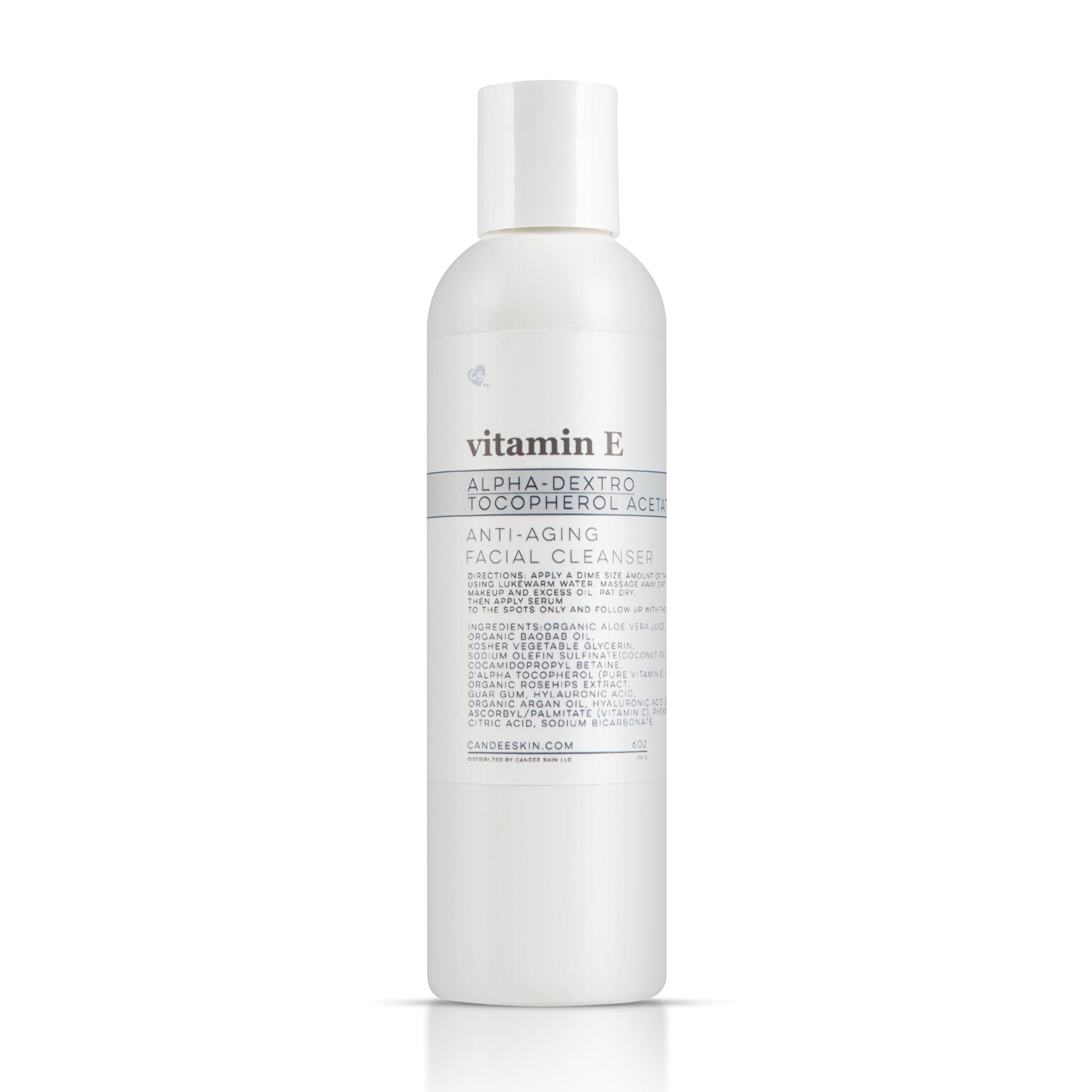 Vitamin E d'Alpha Anti-Aging Facial Cleanser. Candee Skin Products. Skin Care Science Simplified.